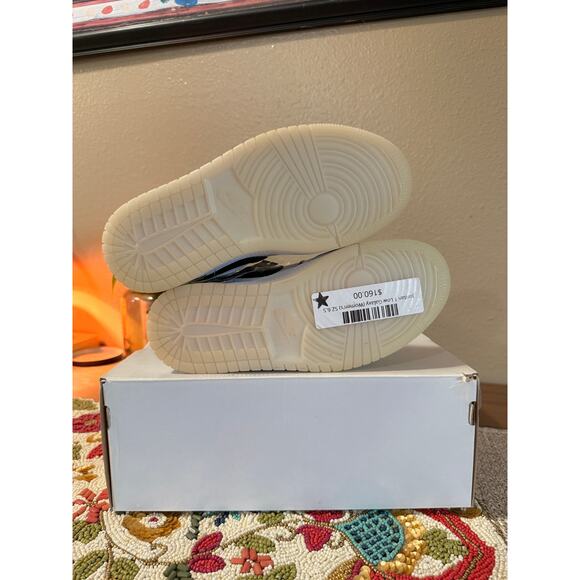 Women's Jordan 1 Low Multicolor Galaxy White Black Patent Leather CW7310 909 - Picture 6 of 9